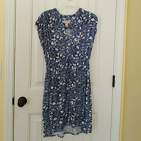 Blue and white midi dress - Picture 1 of 4